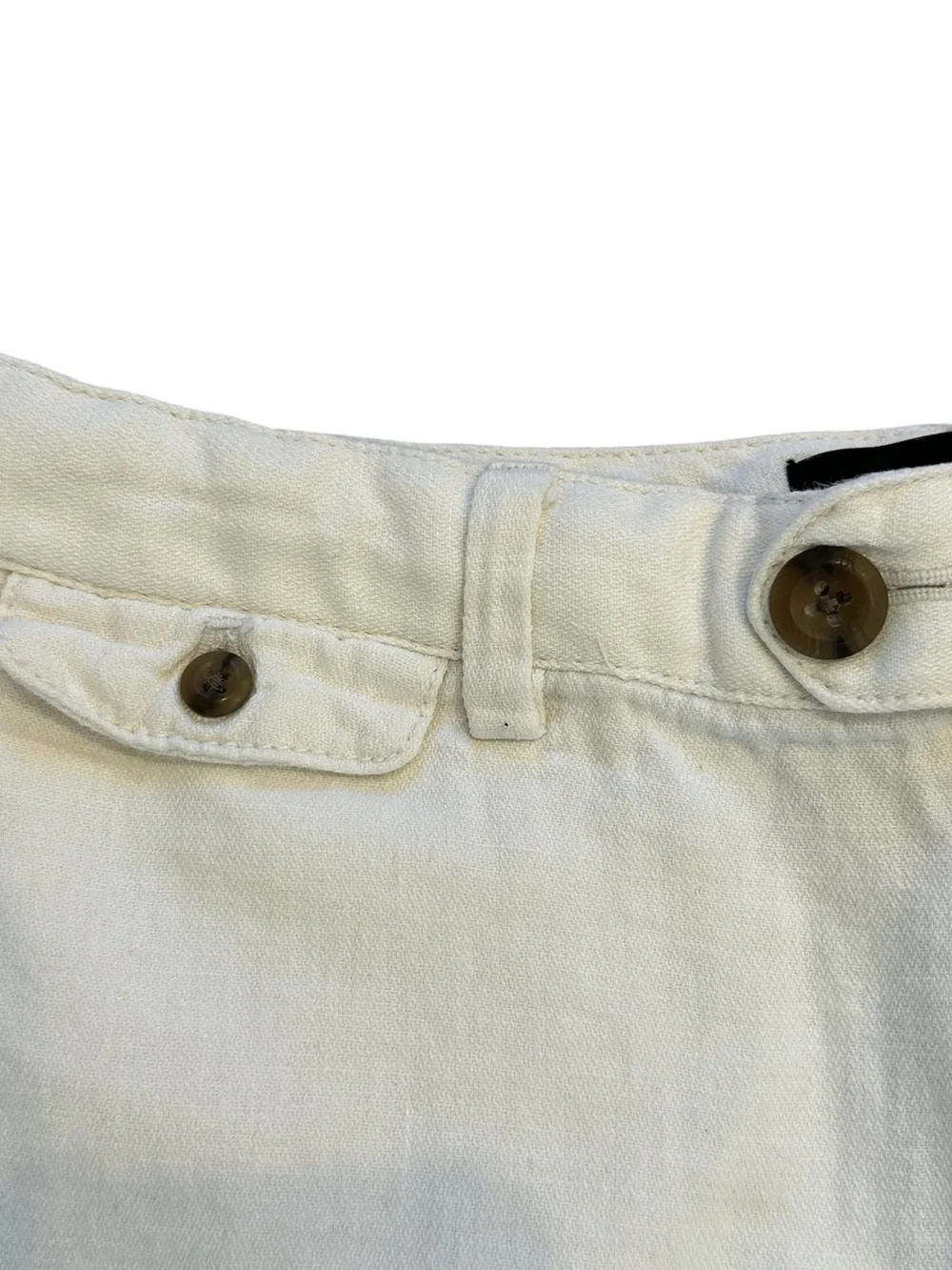 Banana Republic Cream White Linen-Blend Bermuda Shorts